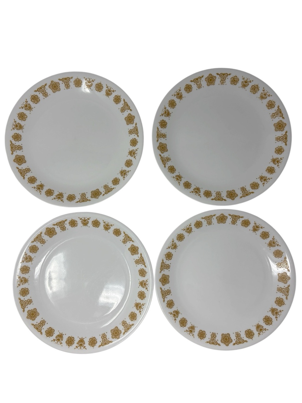 Vintage Corelle Butterfly Gold Lunch Plates Set of 4 - 8.5"